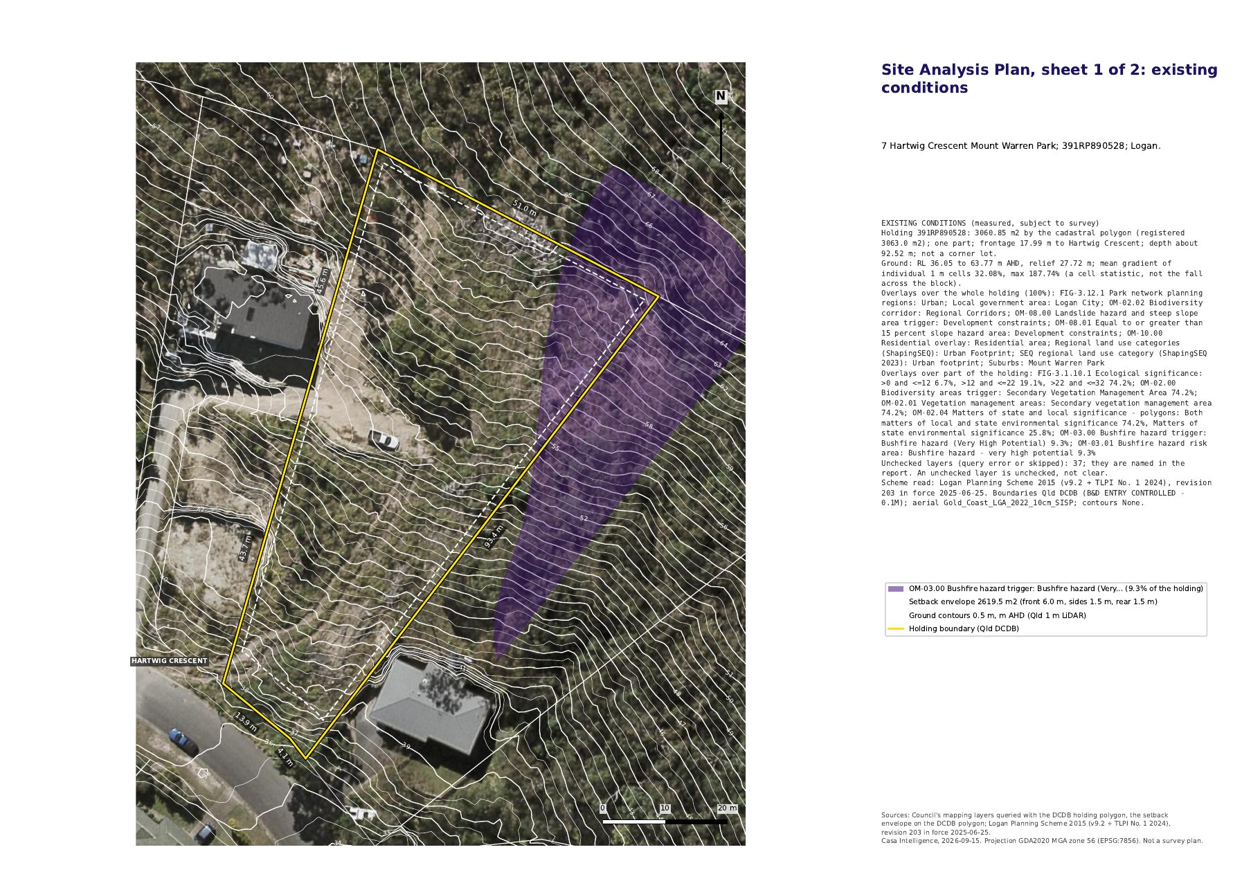 Site analysis plan, sheet 1