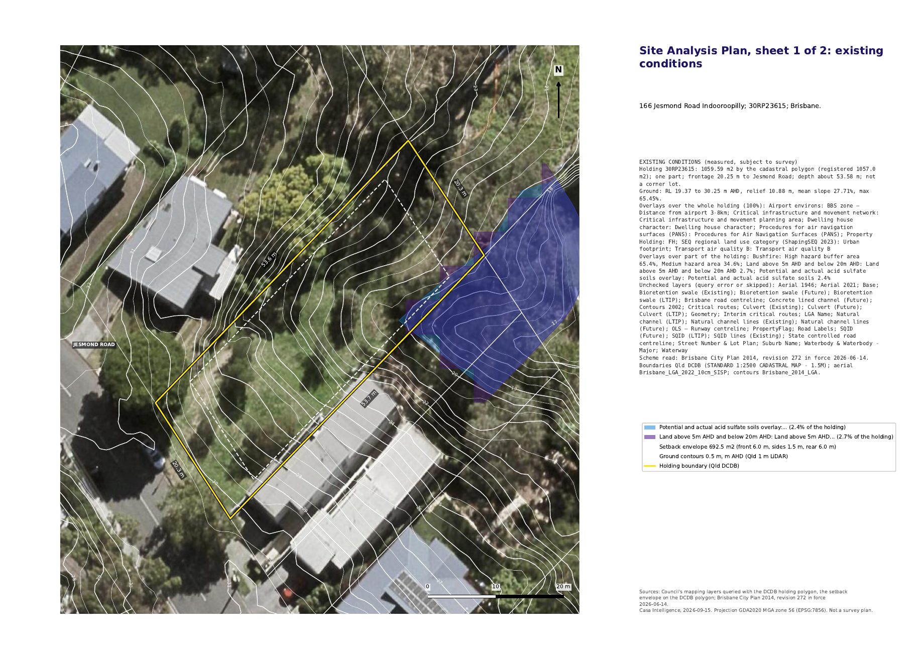 Site analysis plan, sheet 1