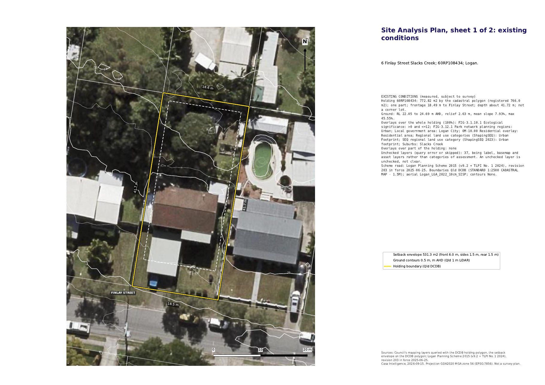 Site analysis plan, sheet 1